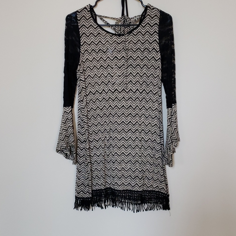 Lace & chevron dress